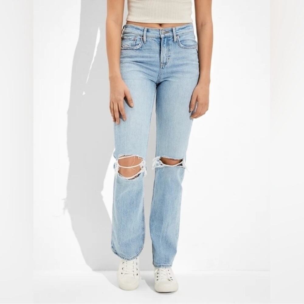 American Eagle Outfitters Light Blue Boot Cut Jeans - Picture 2 of 12